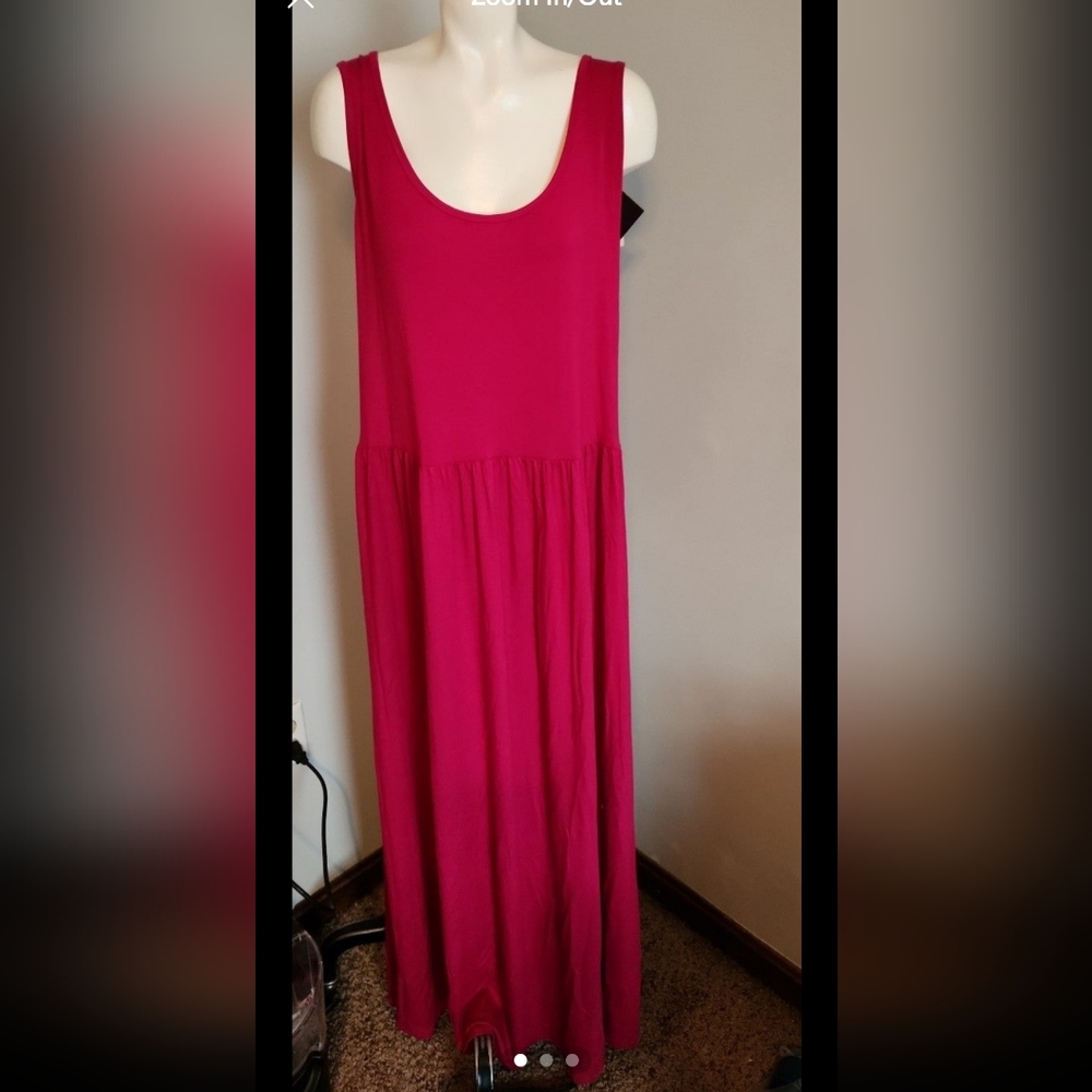 NWT 4X Ava & Viv Pink Maxi Sleeveless Dress